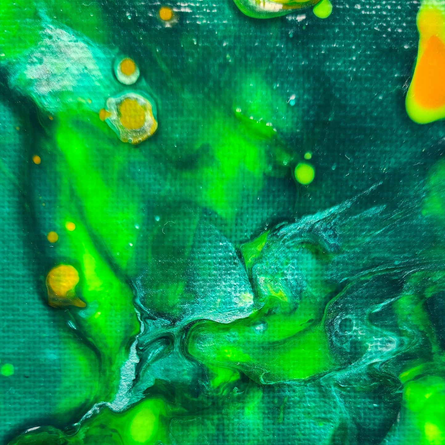 Neon Dreamscape: Green - Abstract UV Paintings (30x30cm)