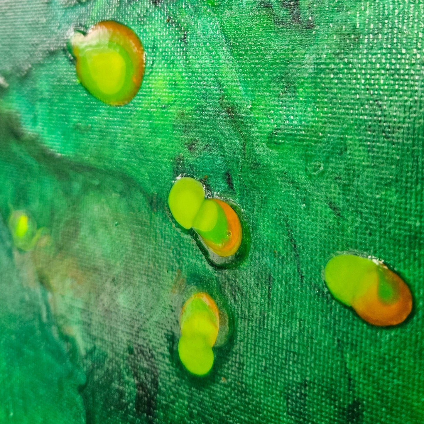 Neon Dreamscape: Green - Abstract UV Paintings (30x30cm)
