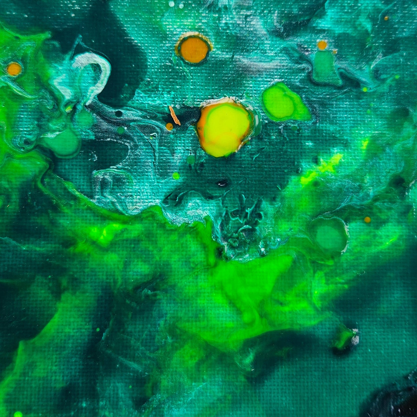 Neon Dreamscape: Green - Abstract UV Paintings (30x30cm)