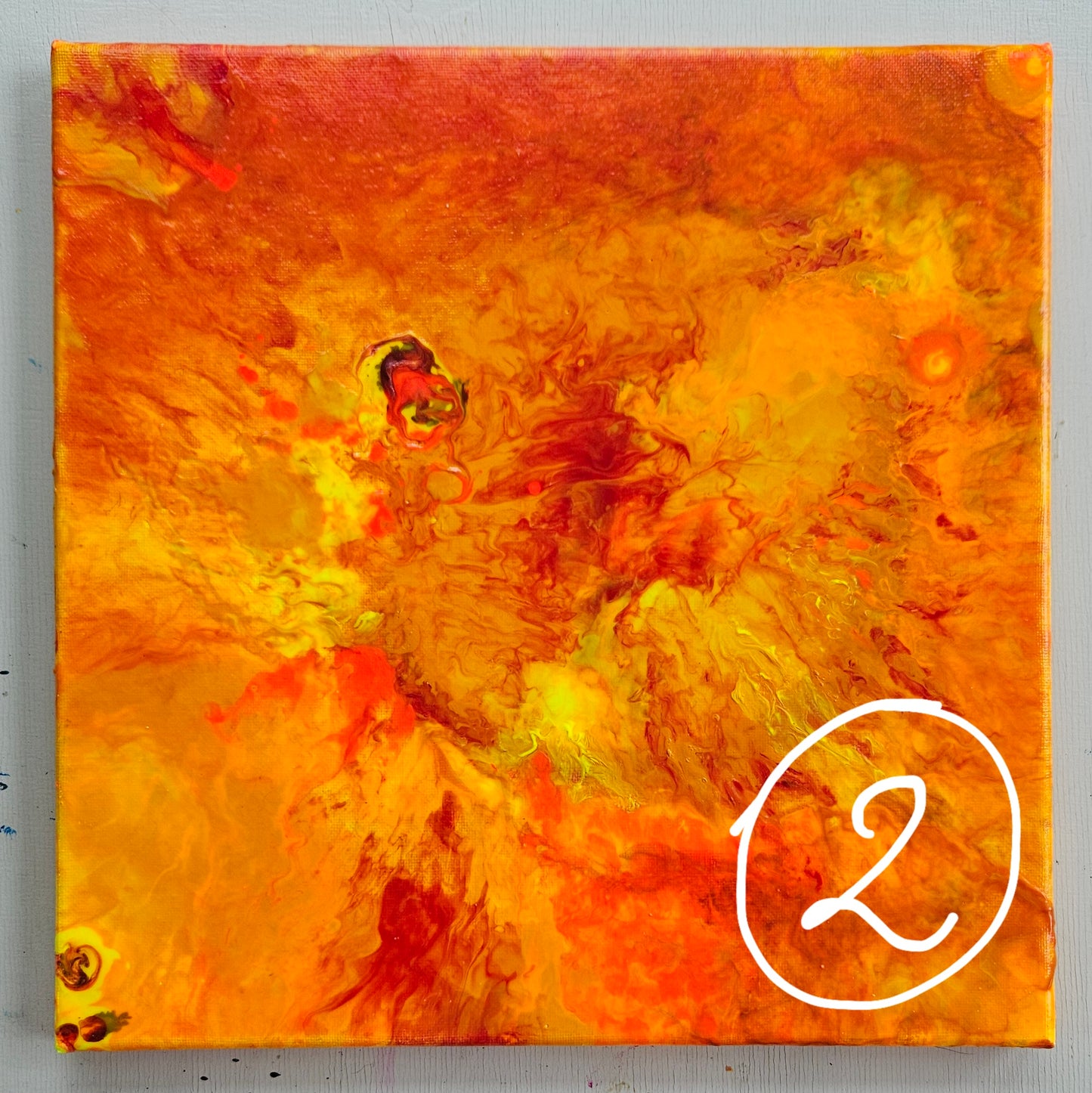 Neon Dreamscape: Orange - Abstract UV Paintings (30x30cm)