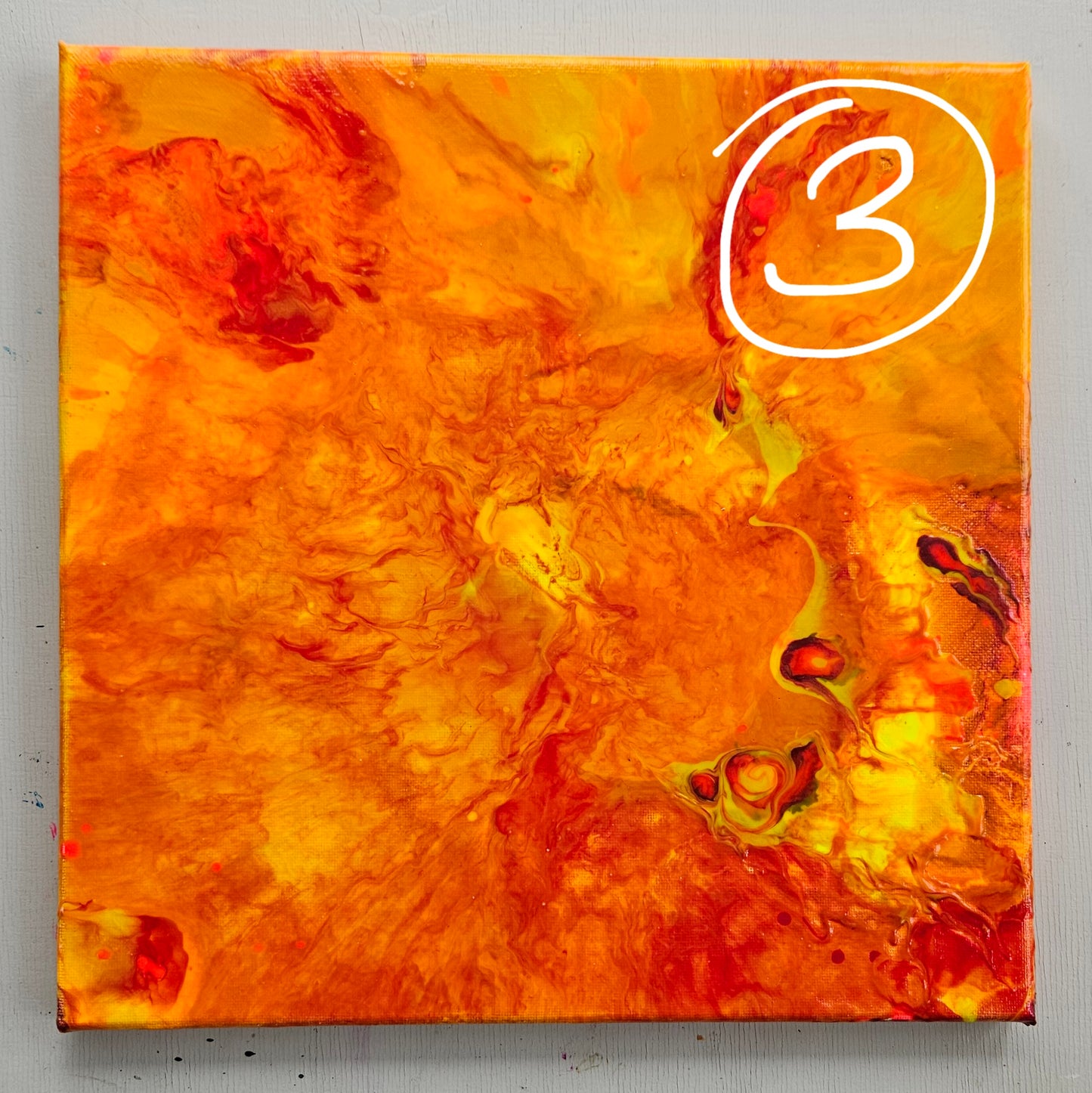 Neon Dreamscape: Orange - Abstract UV Paintings (30x30cm)