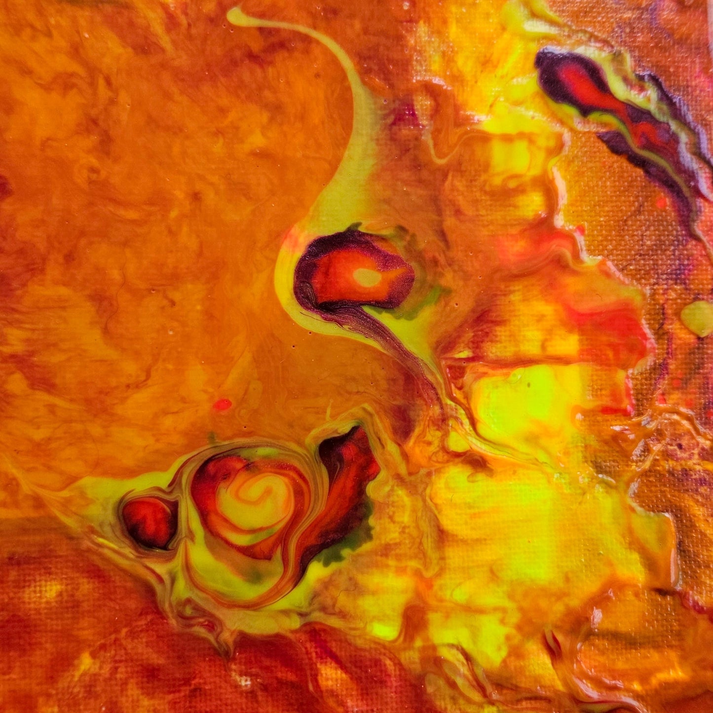 Neon Dreamscape: Orange - Abstract UV Paintings (30x30cm)