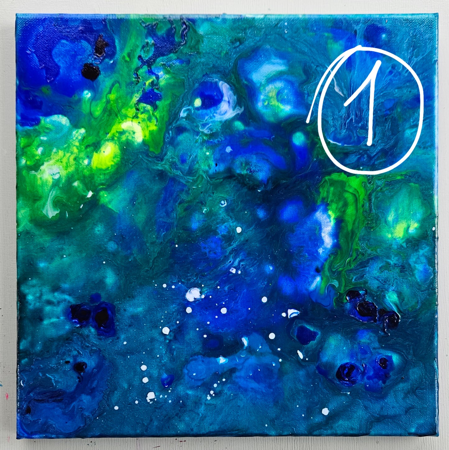 Neon Dreamscape: Blue - Abstract UV Paintings (30x30cm)