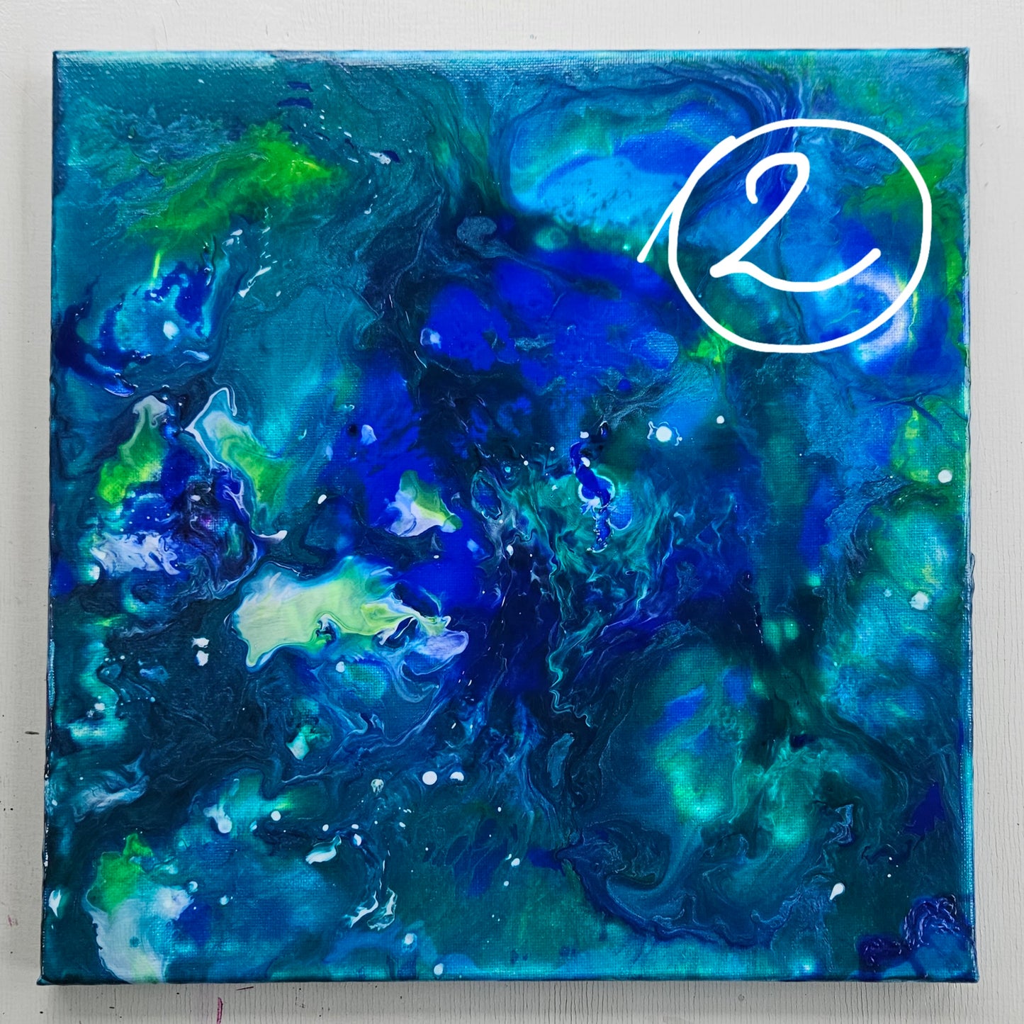 Neon Dreamscape: Blue - Abstract UV Paintings (30x30cm)