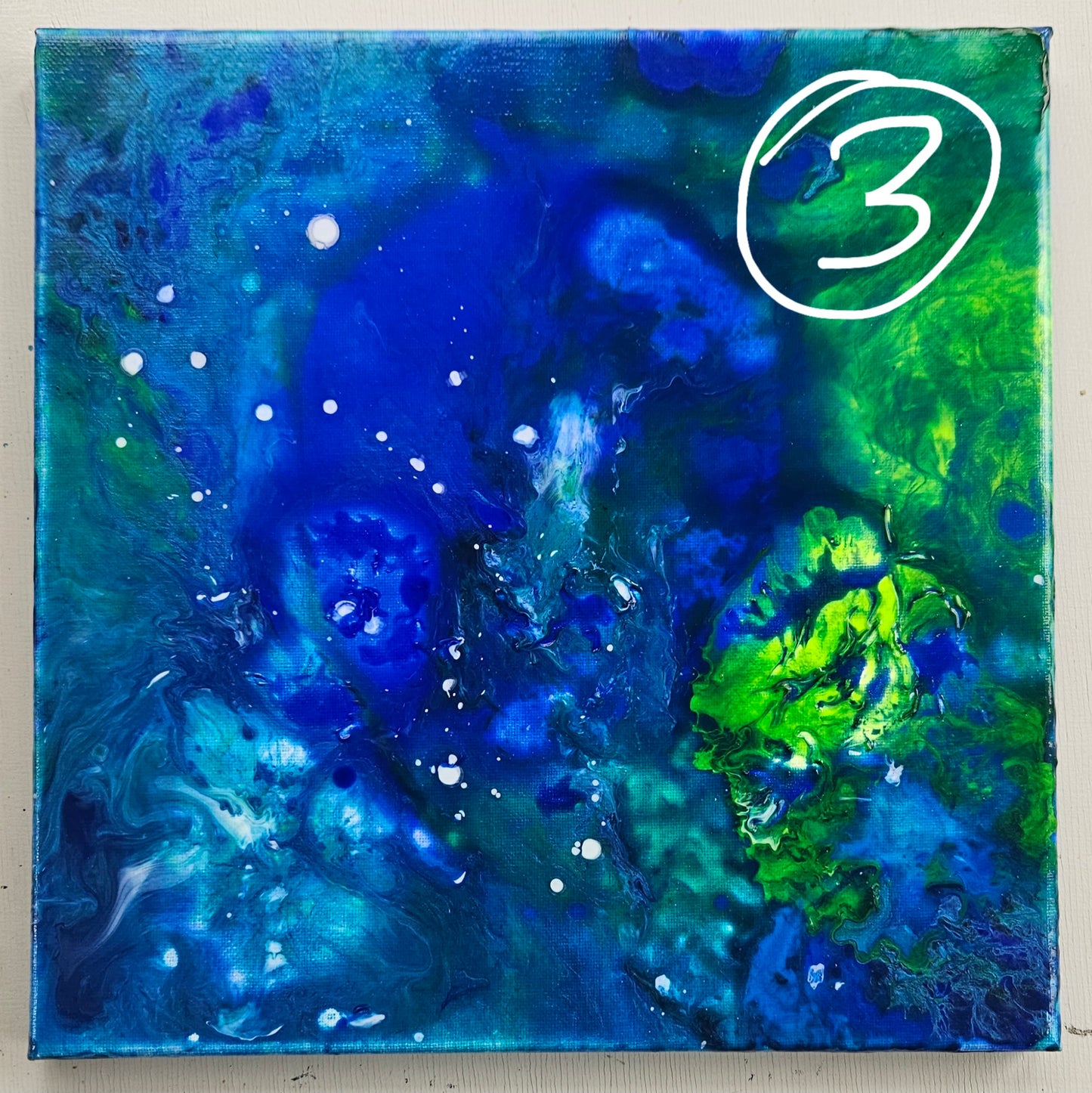 Neon Dreamscape: Blue - Abstract UV Paintings (30x30cm)