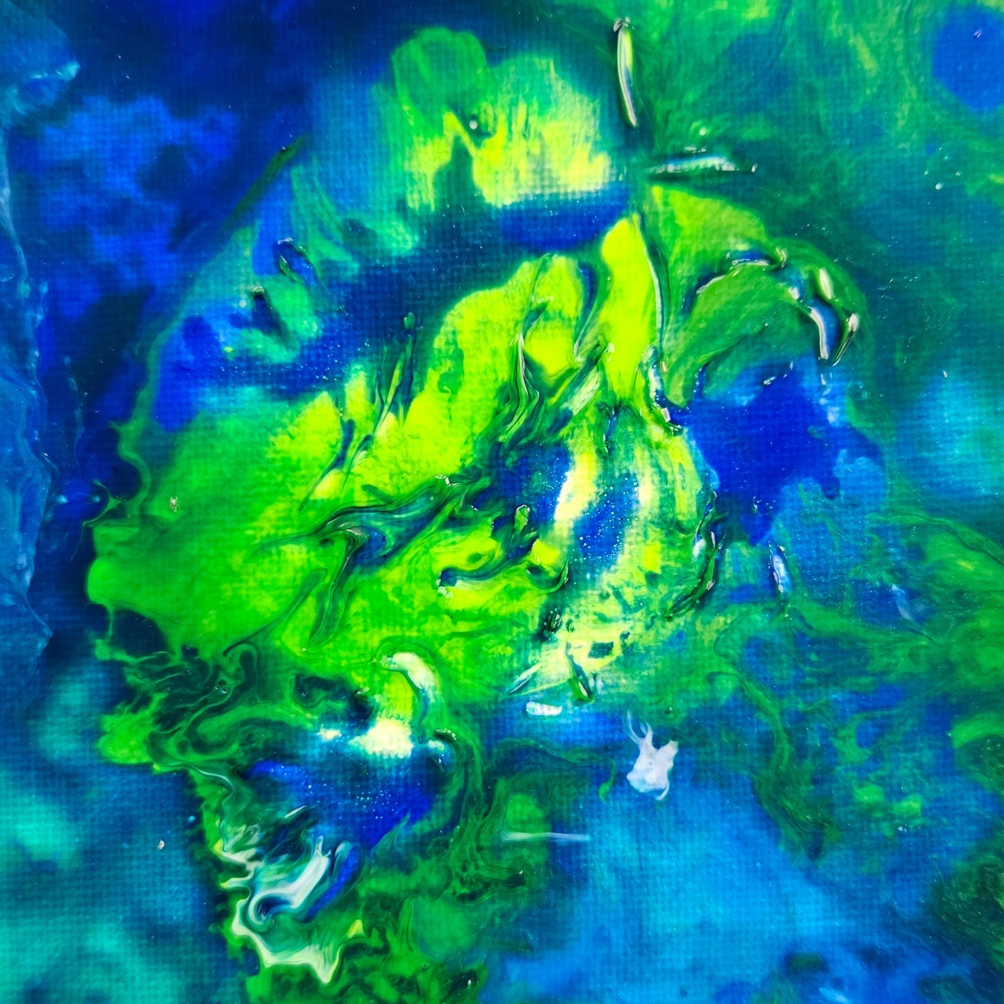 Neon Dreamscape: Blue - Abstract UV Paintings (30x30cm)