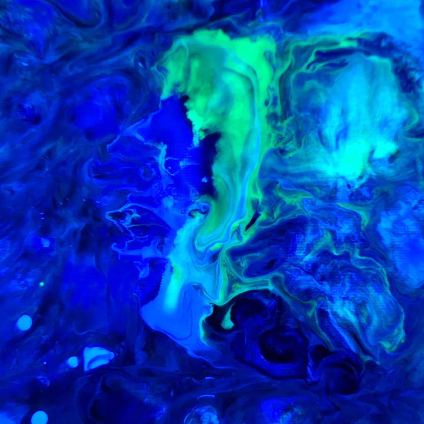 Neon Dreamscape: Blue - Abstract UV Paintings (30x30cm)