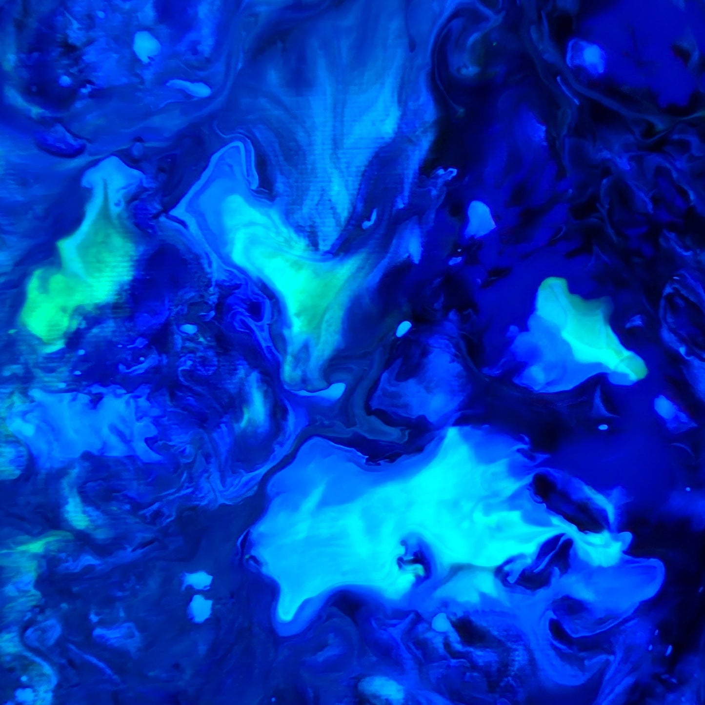 Neon Dreamscape: Blue - Abstract UV Paintings (30x30cm)