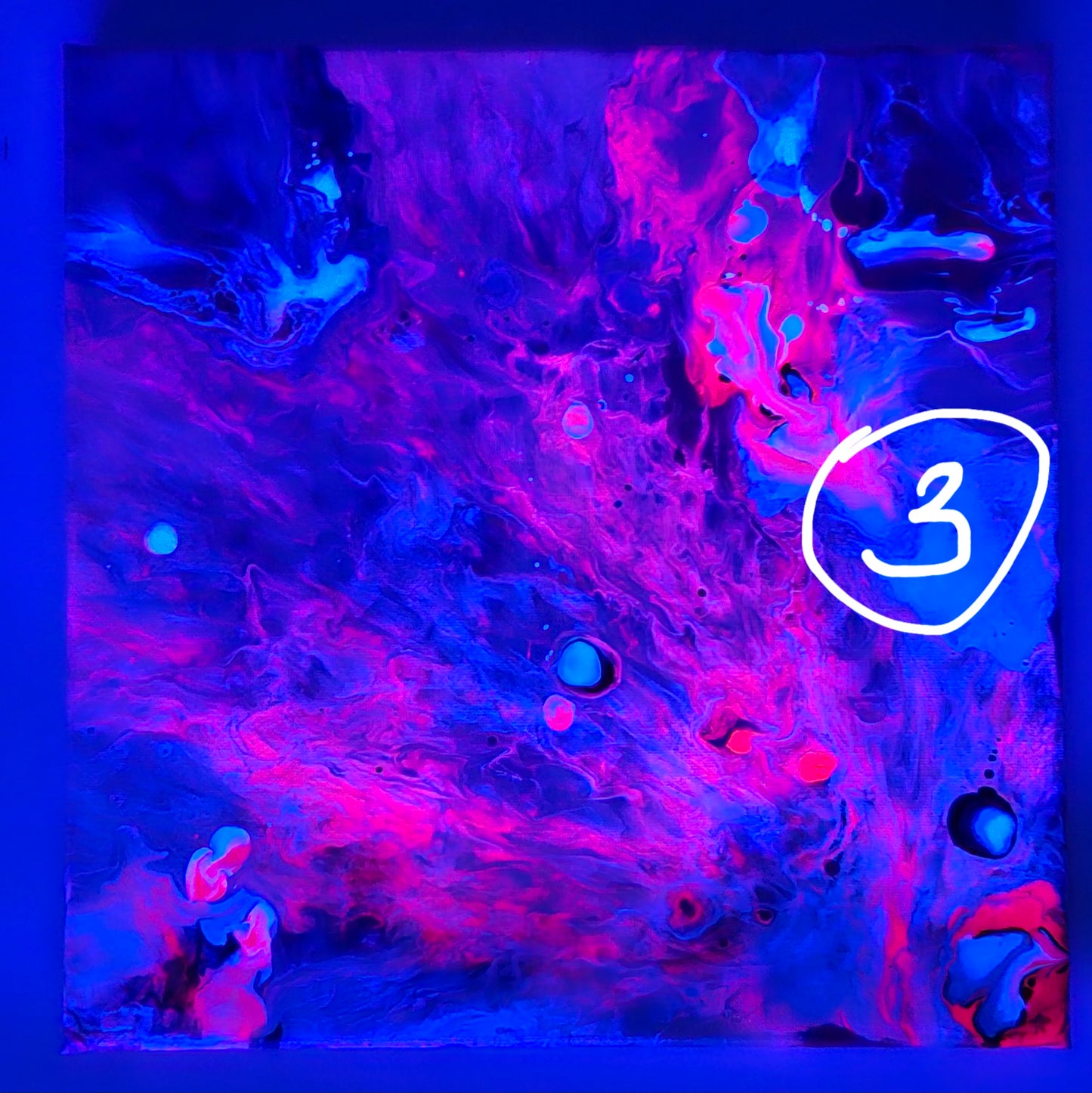 Neon Dreamscape: Pink - Abstract UV Paintings (30x30cm)