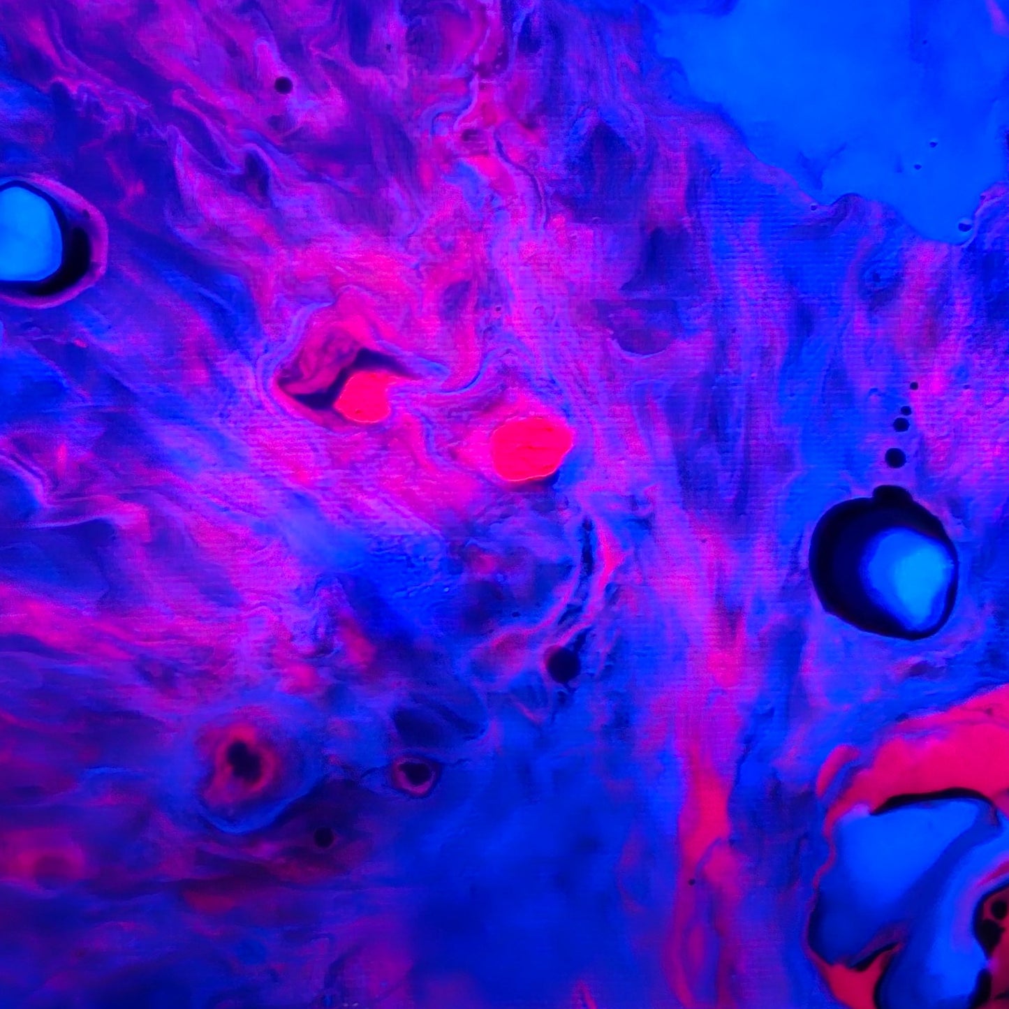 Neon Dreamscape: Pink - Abstract UV Paintings (30x30cm)