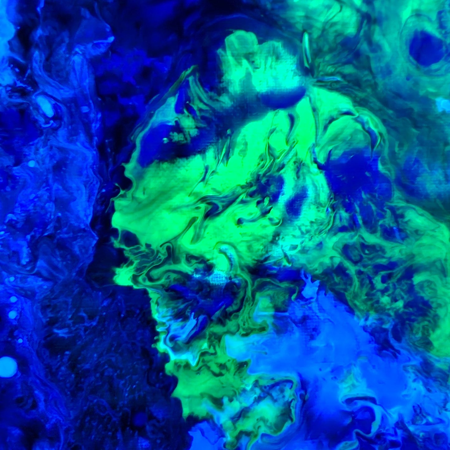 Neon Dreamscape: Blue - Abstract UV Paintings (30x30cm)