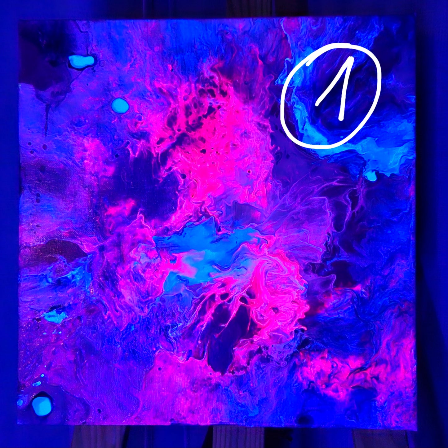 Neon Dreamscape: Pink - Abstract UV Paintings (30x30cm)