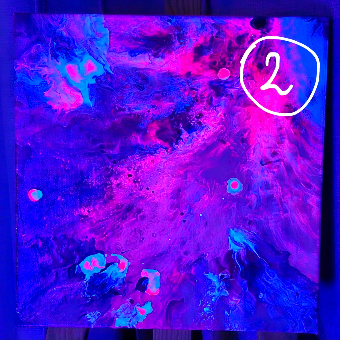 Neon Dreamscape: Pink - Abstract UV Paintings (30x30cm)