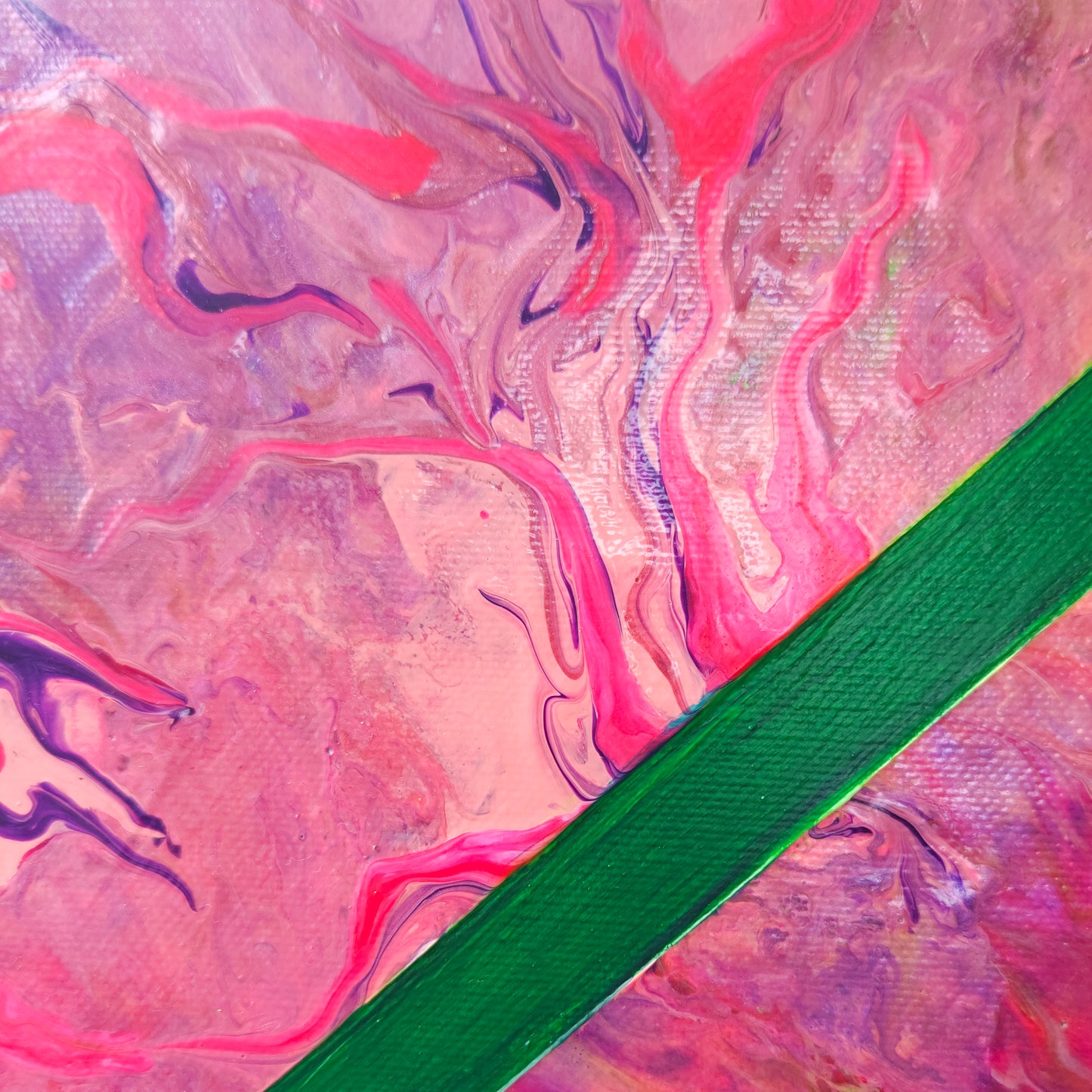 Emerald Prism - UV Reactive Original Abstract Painting (40x40cm)