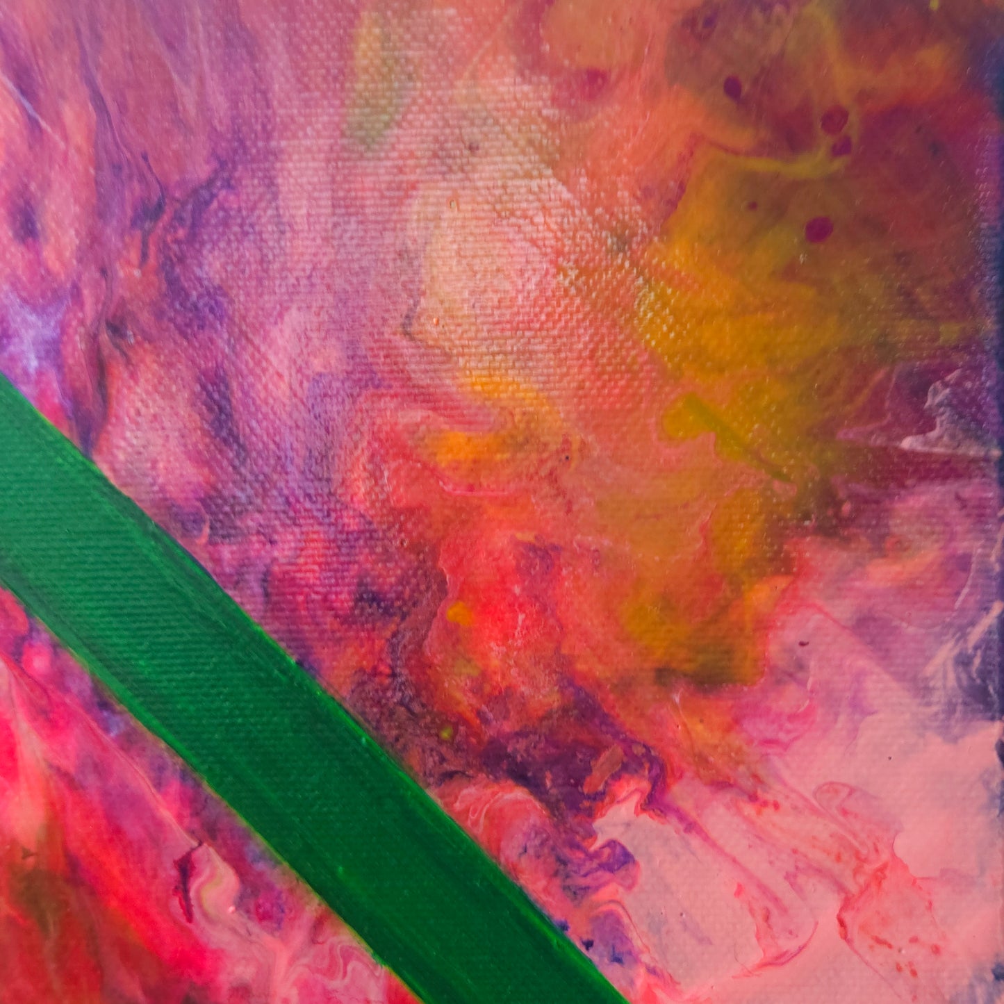 Emerald Prism - UV Reactive Original Abstract Painting (40x40cm)