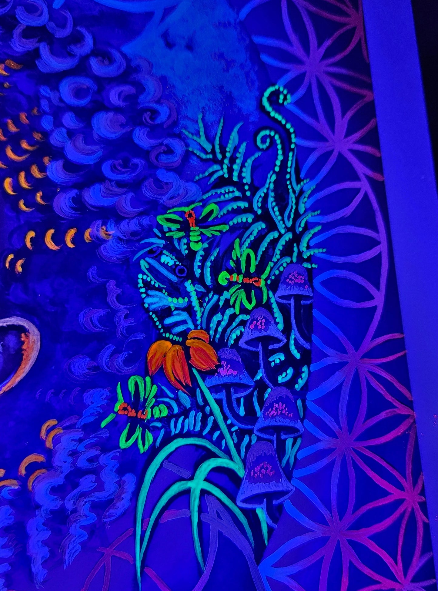Glowing UV art print The Drip – blacklight wall art by Tori Nagay