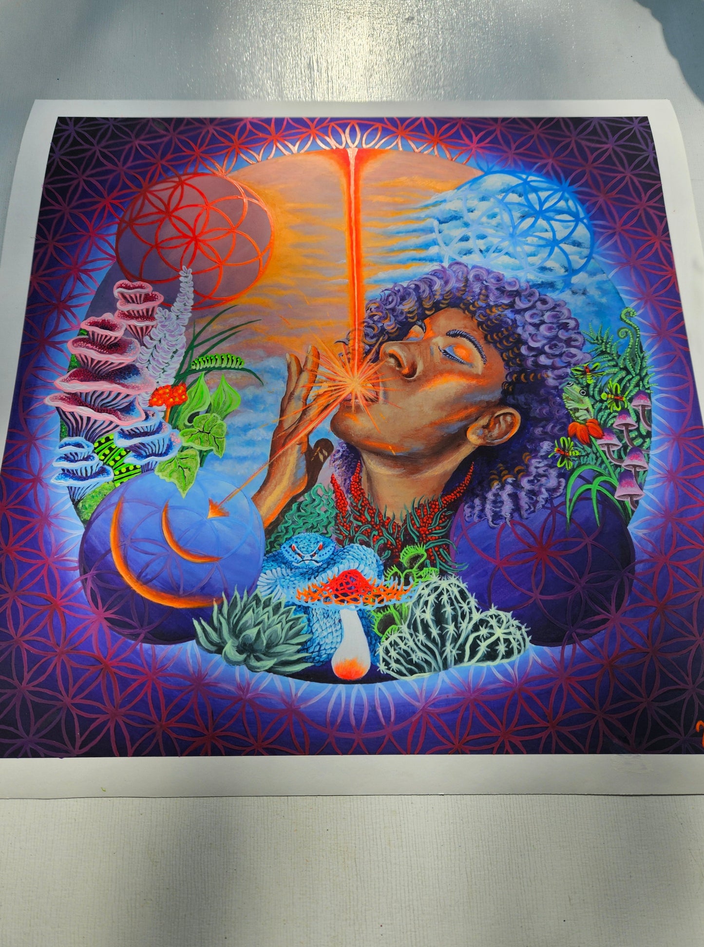 The Drip psychedelic UV-reactive print by Tori Nagay – hand-painted limited edition