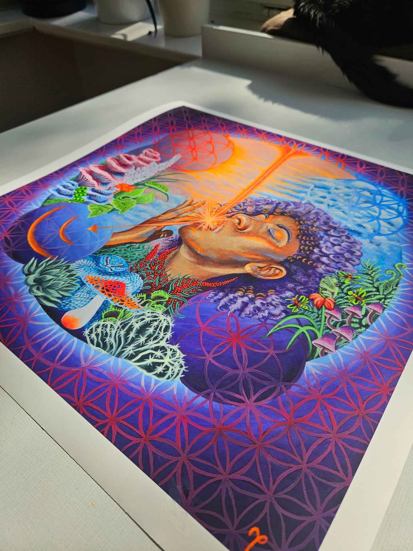 The Drip psychedelic UV-reactive print by Tori Nagay – hand-painted limited edition