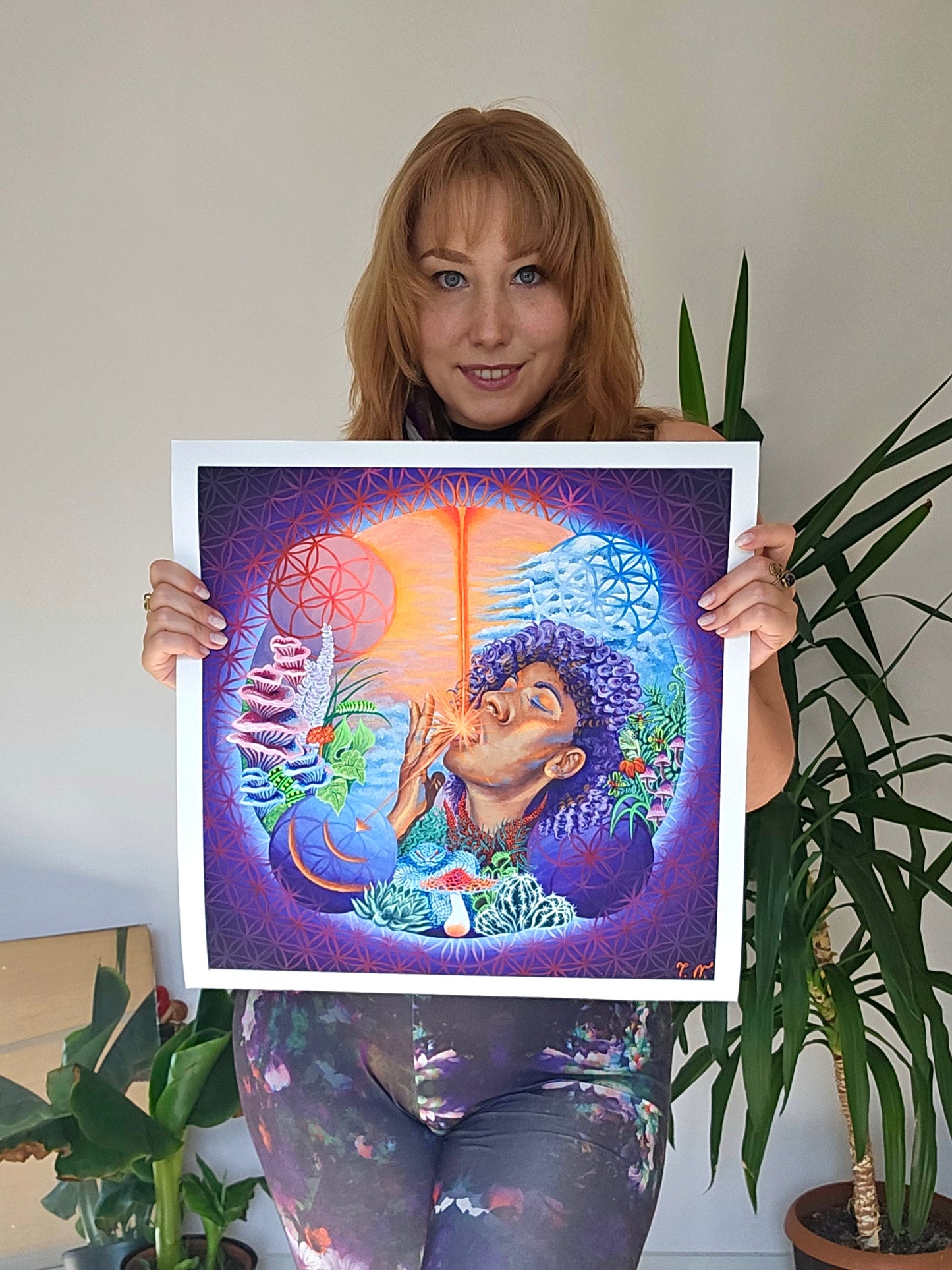 The Drip psychedelic UV-reactive print by Tori Nagay – hand-painted limited edition