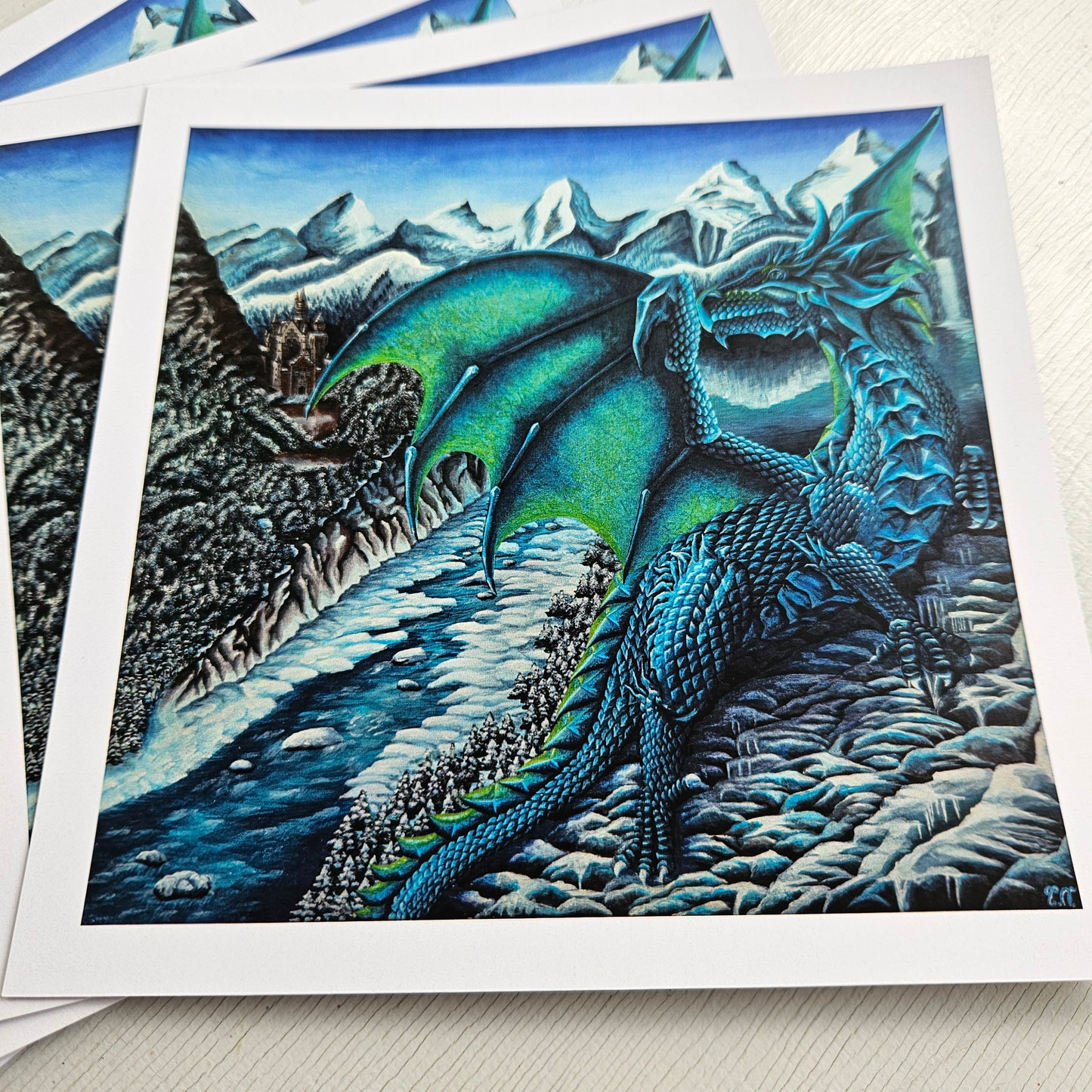 The Ice Dragon - Small Print on Glossy Paper (17x17cm)