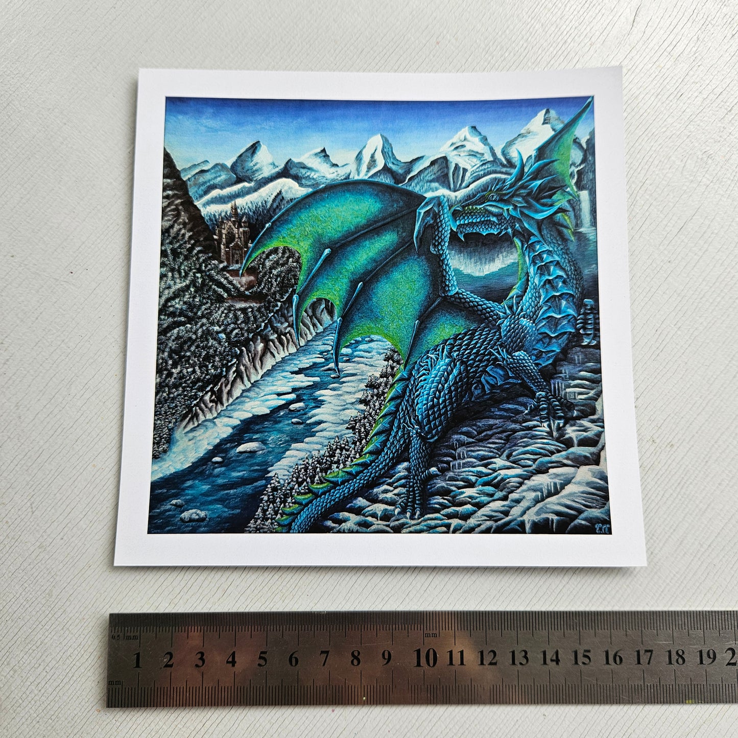The Ice Dragon - Small Print on Glossy Paper (17x17cm)