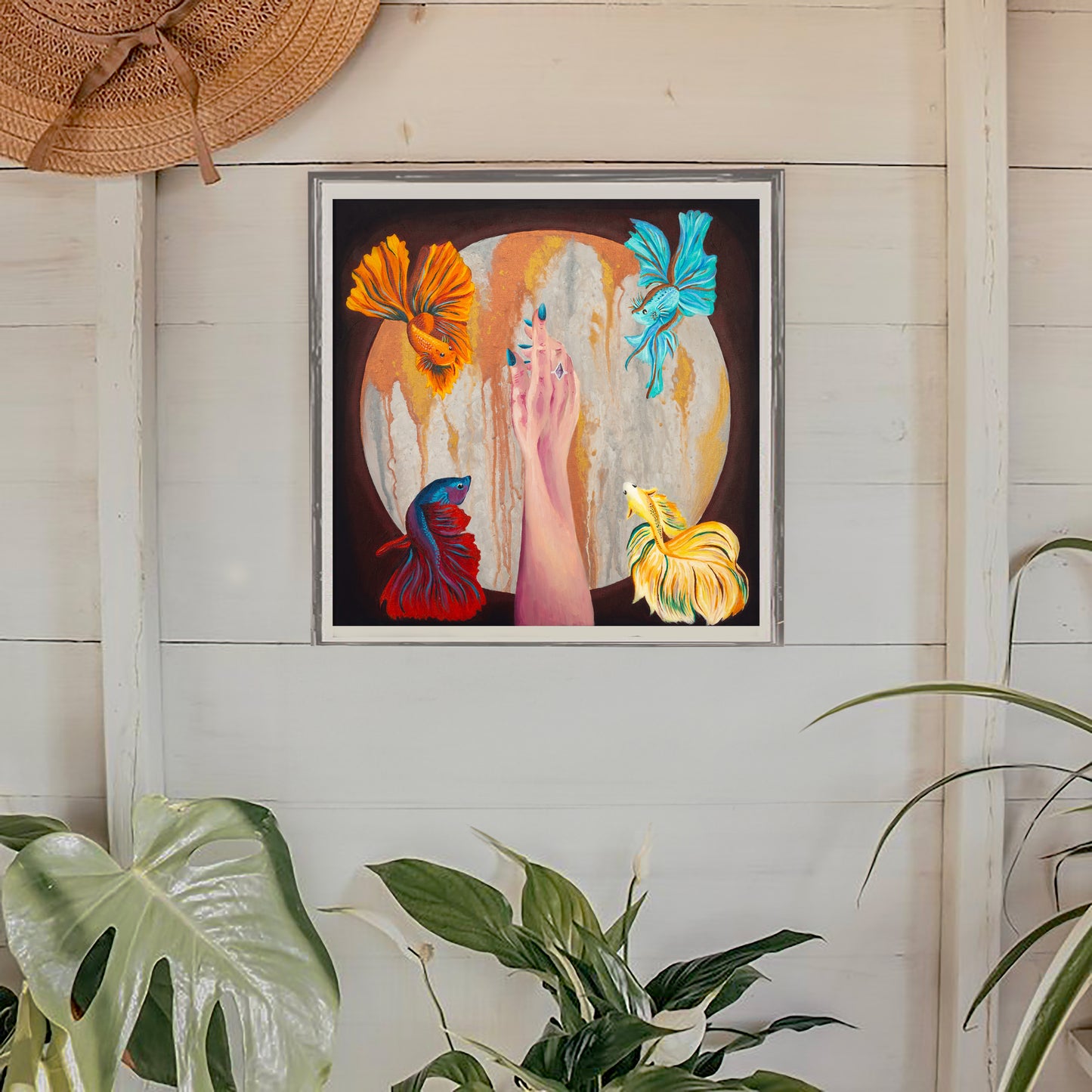 Surreal fish and moon artwork print – The Tides by Tori Nagay