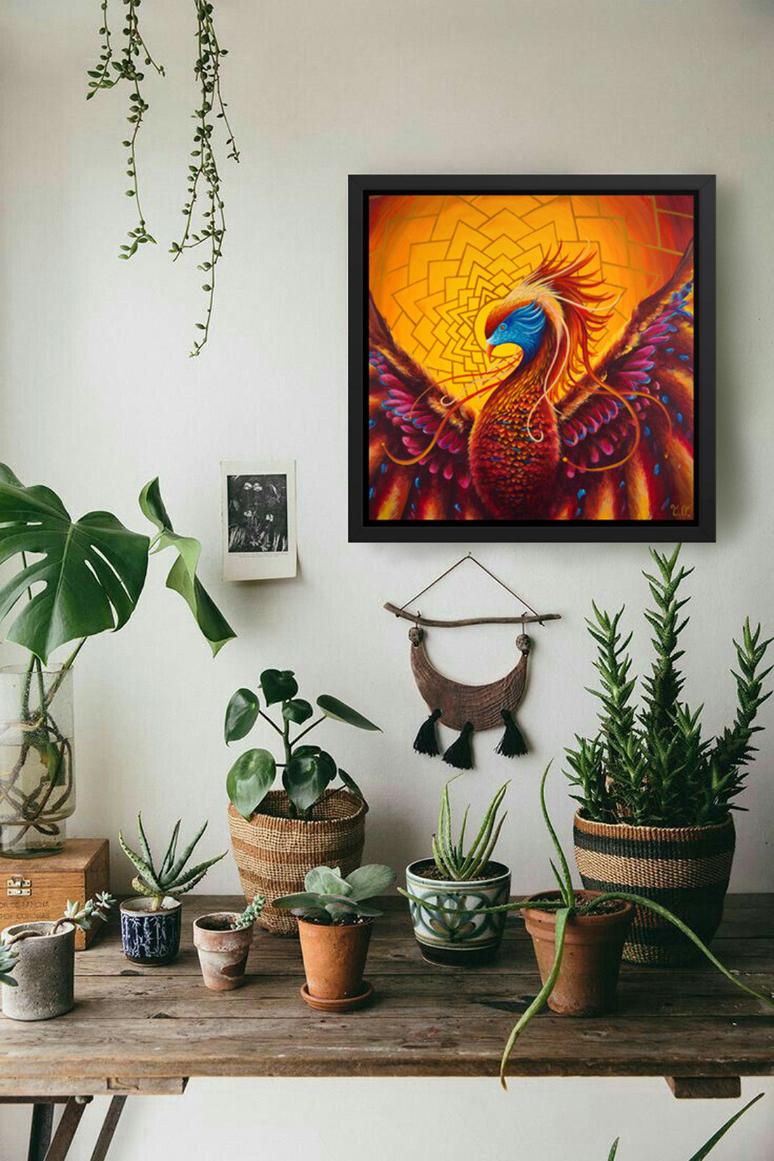 Phoenix framed art print – Rebirth in Radiance by Tori Nagay
