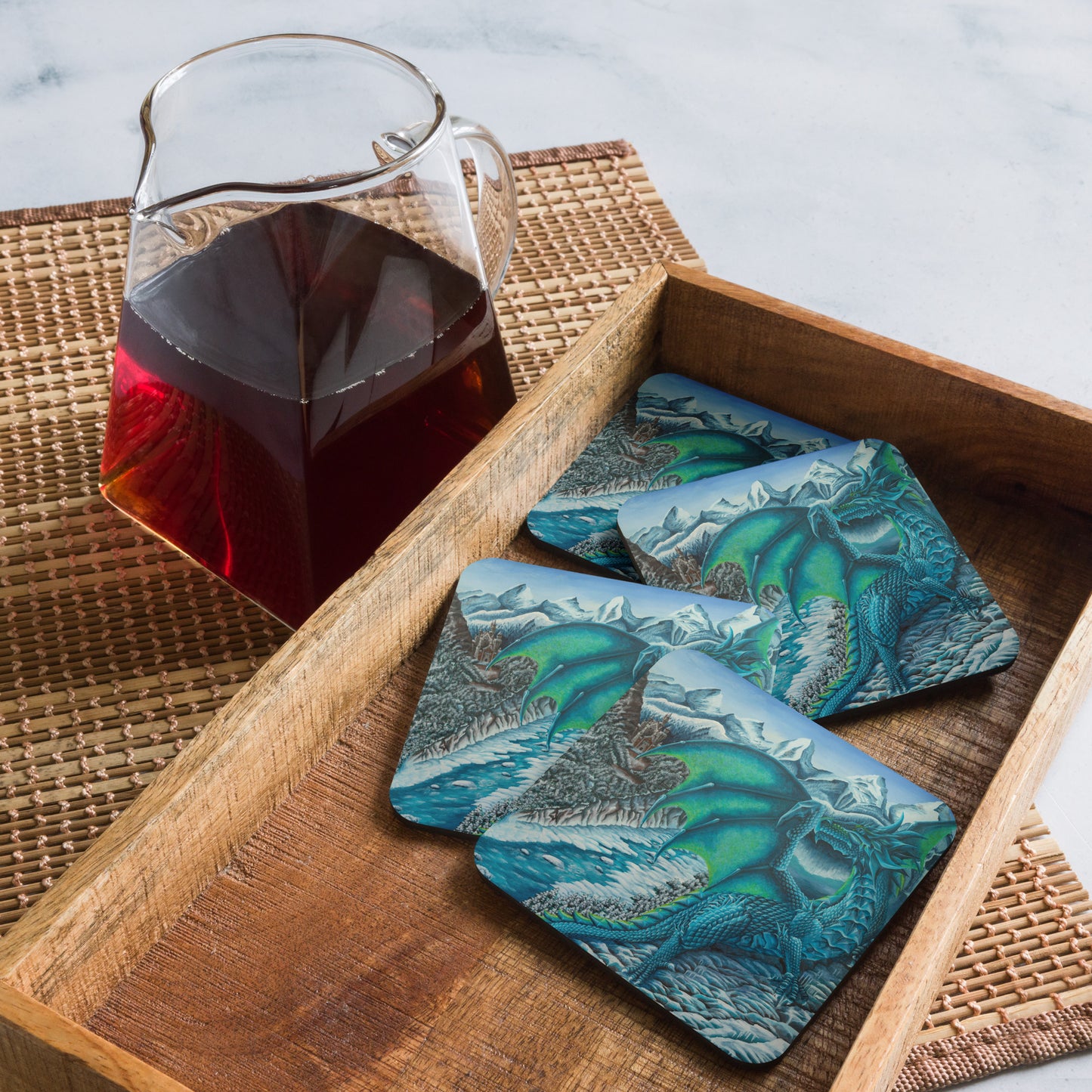 The Ice Dragon - Cork-back coaster