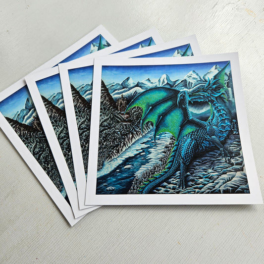 The Ice Dragon - Small Print on Glossy Paper (17x17cm)