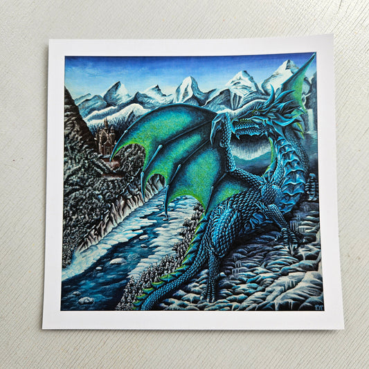 The Ice Dragon - Small Print on Glossy Paper (17x17cm)