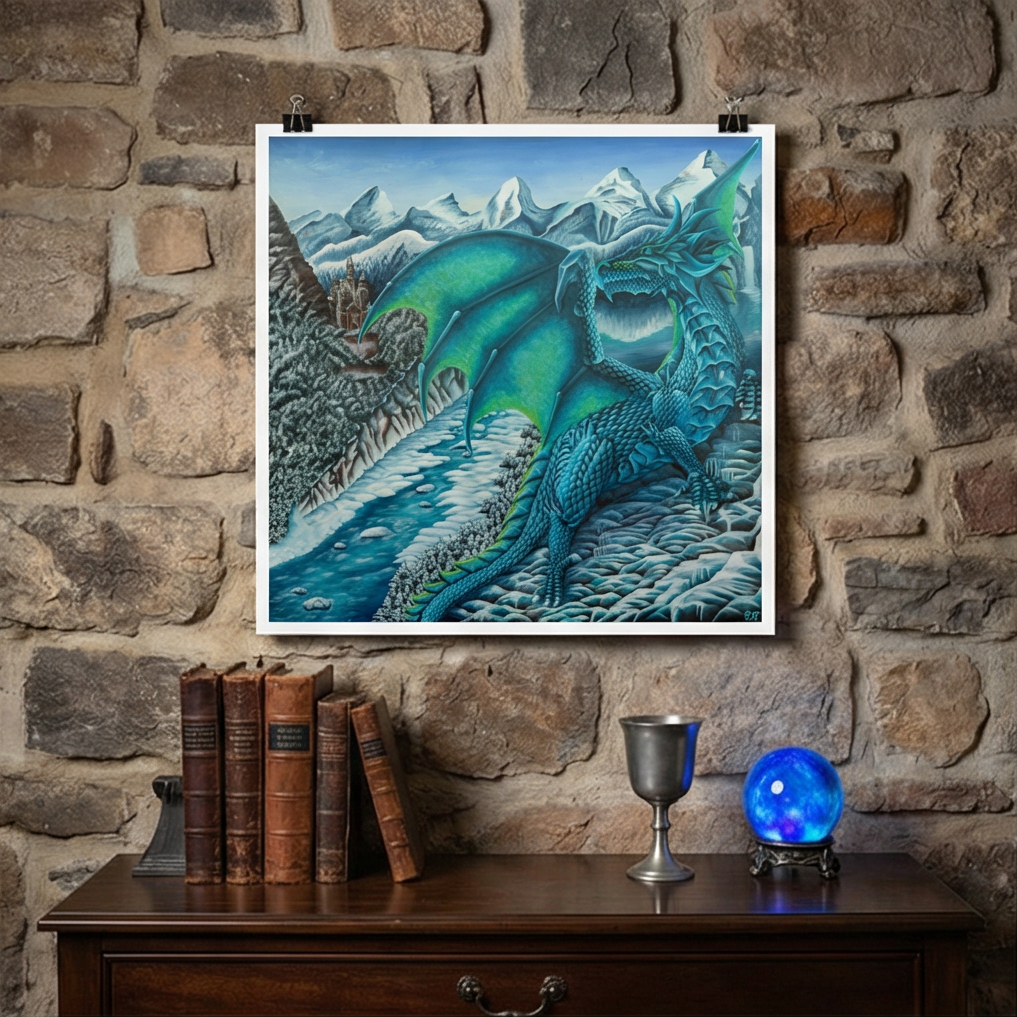 The Ice Dragon - Print on Matte Paper (18"x18")