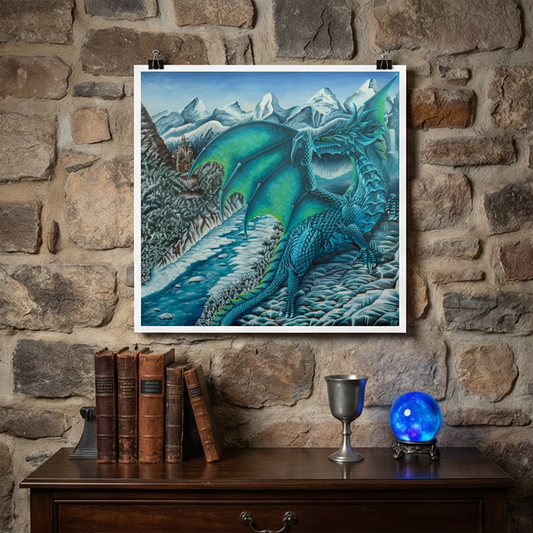 The Ice Dragon - Print on Matte Paper (18"x18")