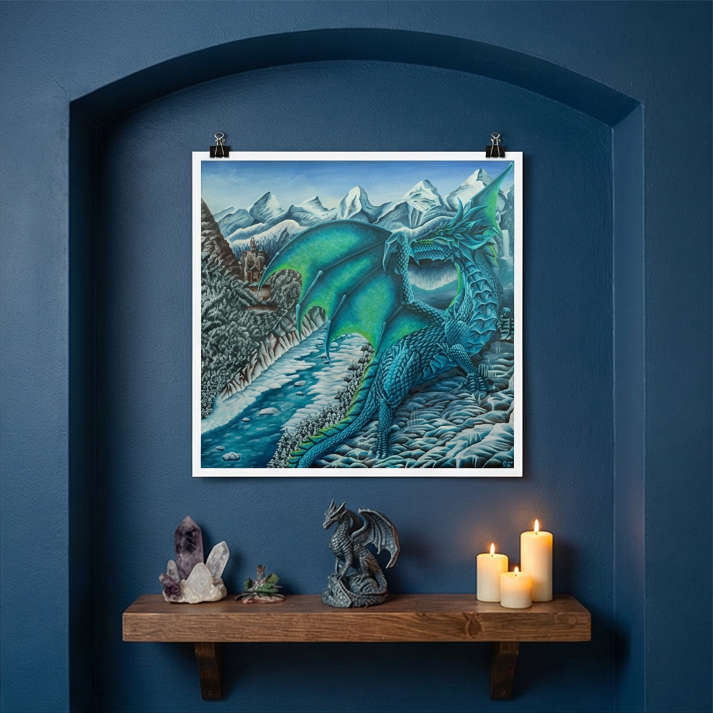 The Ice Dragon - Print on Matte Paper (18"x18")