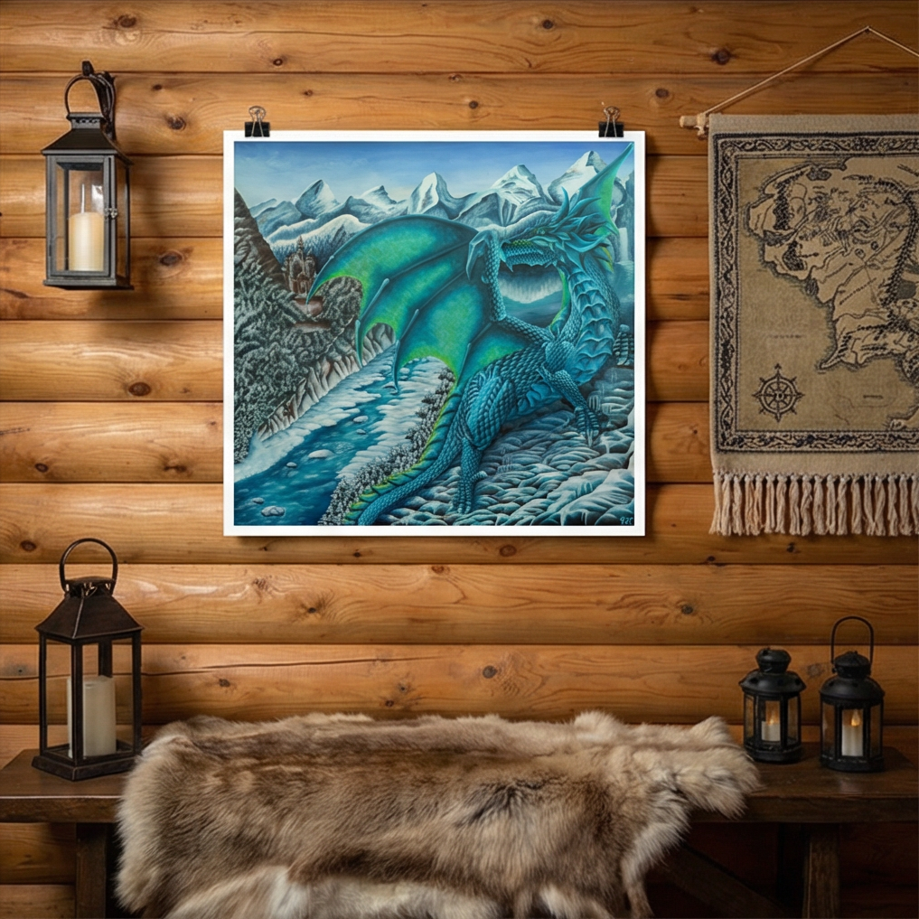 The Ice Dragon - Print on Matte Paper (18"x18")