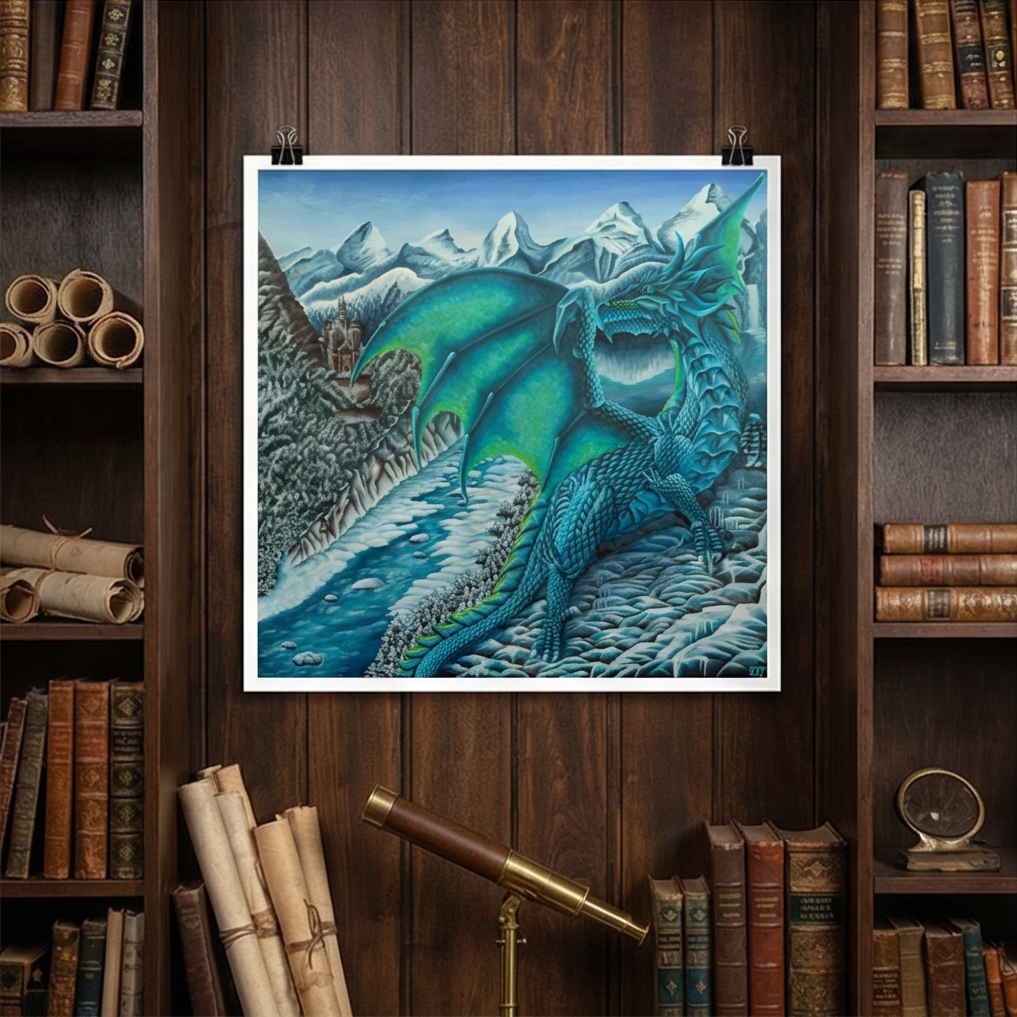 The Ice Dragon - Print on Matte Paper (18"x18")