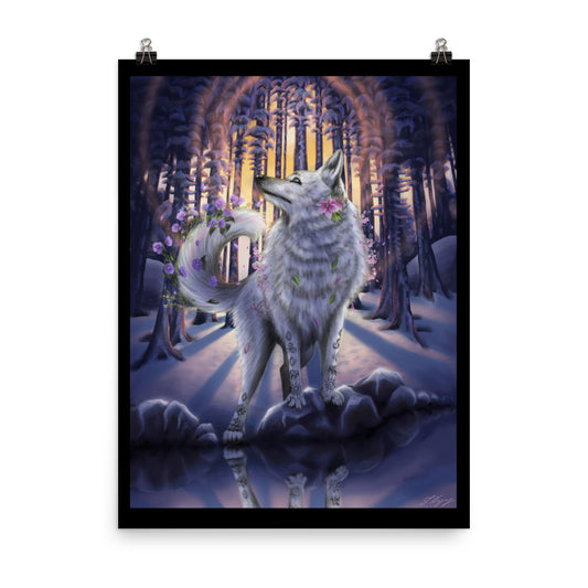 Gaia Wolf - Fantasy Wolf Art Print (12"x16", 18"x24")