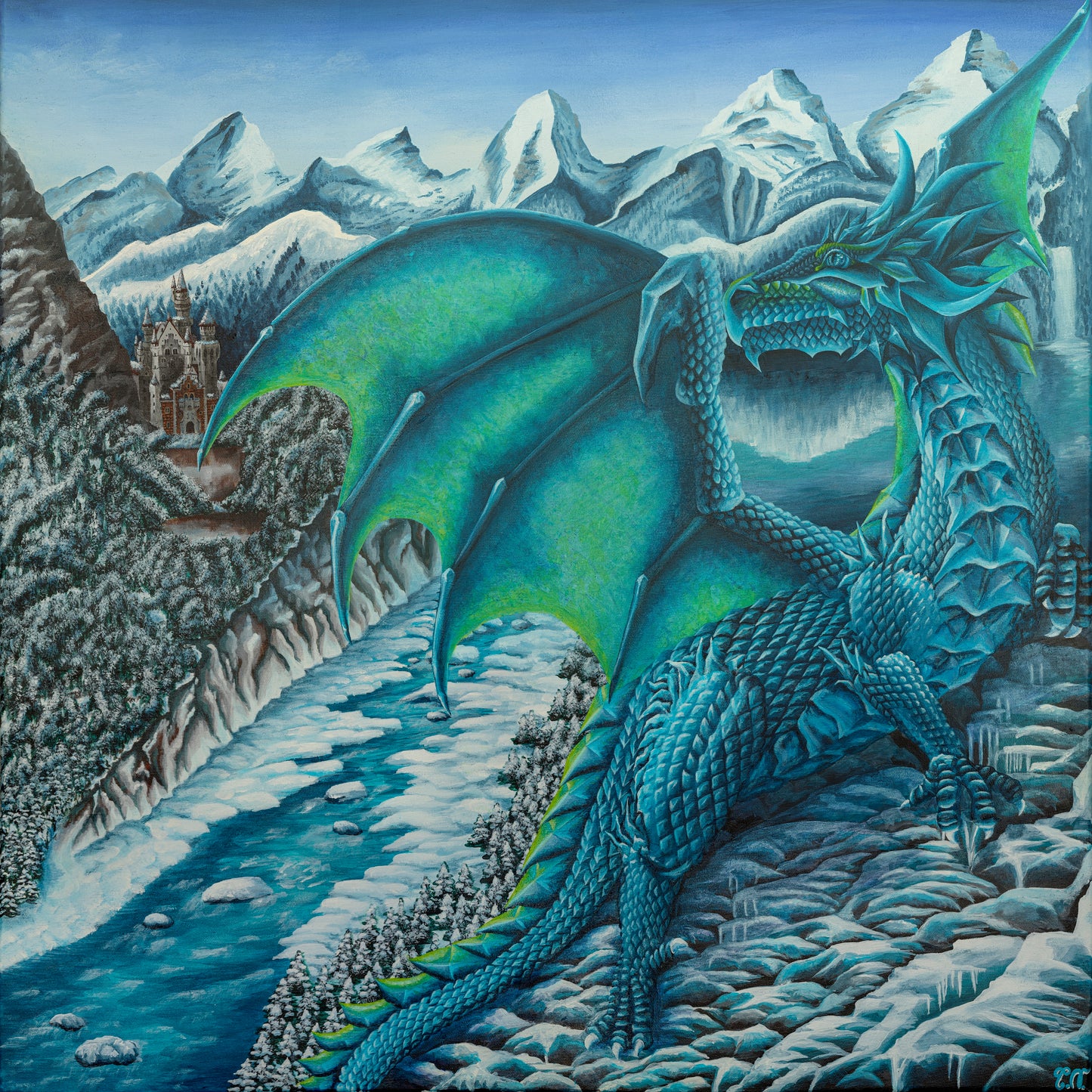 The Ice Dragon - Print on Matte Paper (90x90cm)